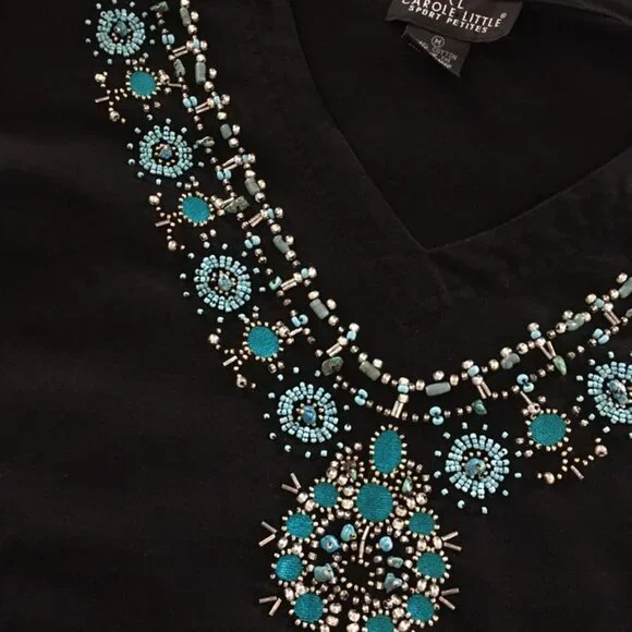 Carol Little black beaded shirt - Picture 2 of 5